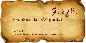 Frankovits Ágosta névjegykártya